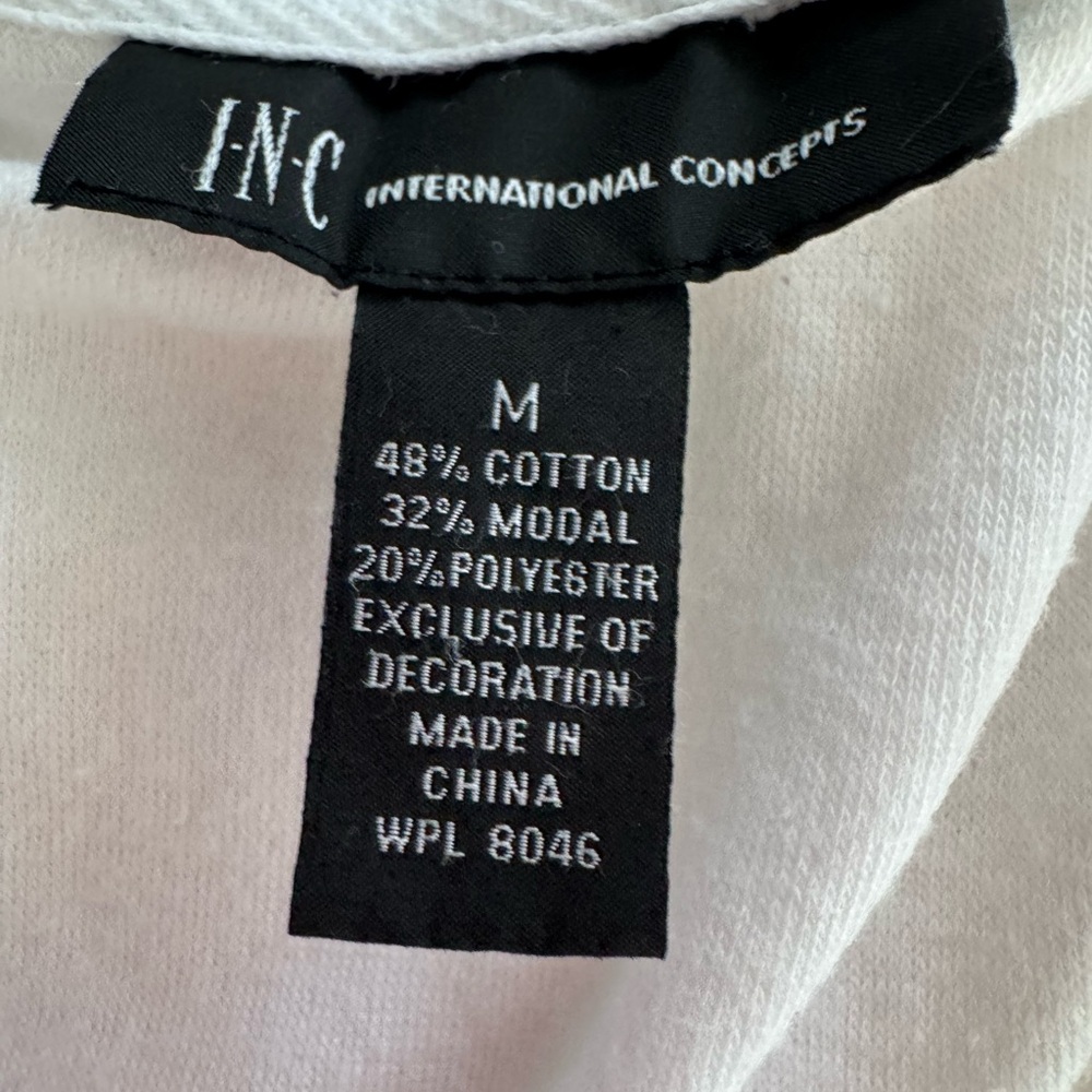 INC White Hooded Cover-Up with Pocket Sz M - Picture 4 of 4
